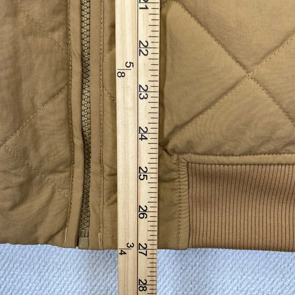 The North Face Cuchillo Insulated Quilted Sherpa Lined Bomber Vest Mens M Tan